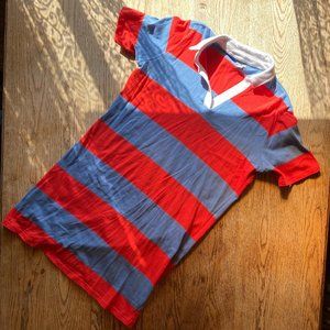 Falls Creek rugby style  red blue striped dress SZ L